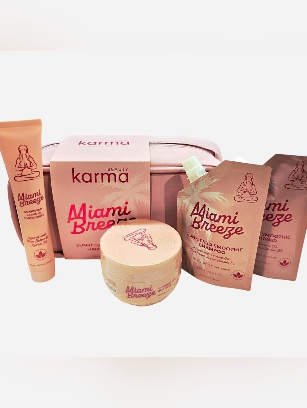 Karma Beauty Miami Breeze Sunkissed 5-Piece Haircare Set - Soft Pink